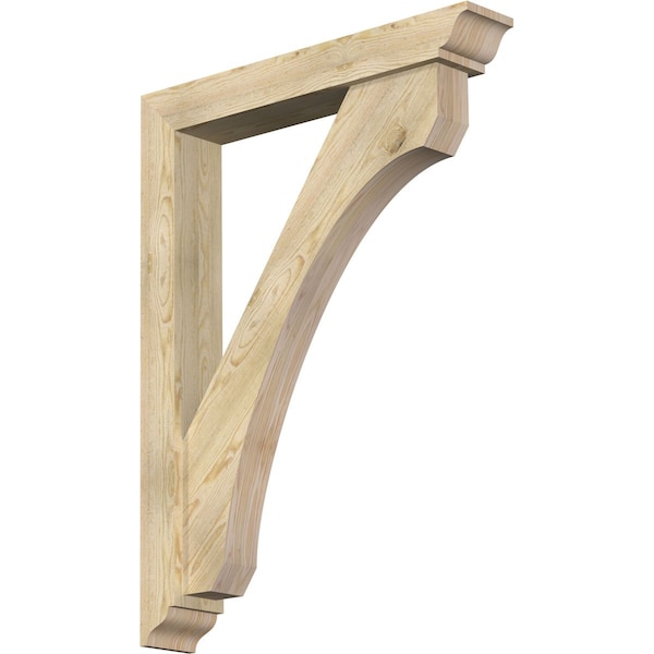 Ekena Millwork Legacy Traditional Rough Sawn Bracket w/ Offset Brace, Douglas Fir, 6"W x 36"D x 48"H BKT0604X36X48LEC01RDF - main
